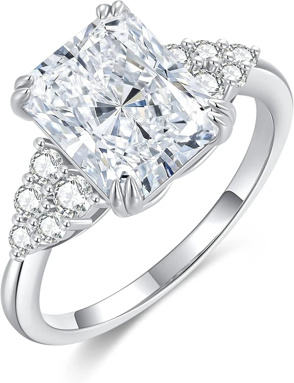 Radiant Cut Moissanite Engagement Ring