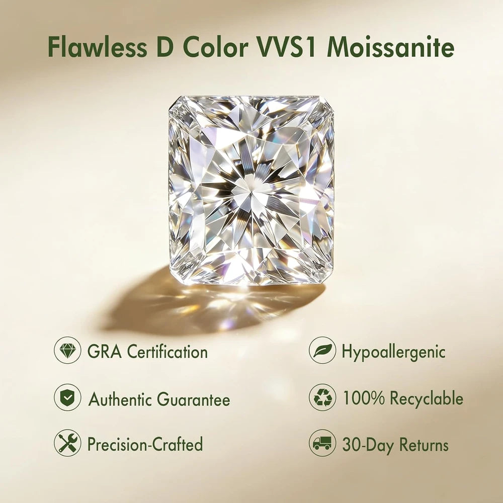 Radiant Cut Moissanite Engagement Ring