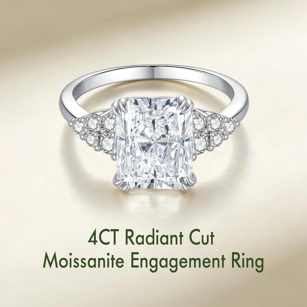 Radiant Cut Moissanite Engagement Ring