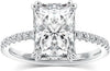 Radiant Moissanite Silver Promise Ring