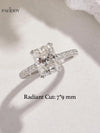 Radiant Moissanite Silver Promise Ring