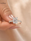 Radiant Moissanite Silver Promise Ring