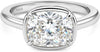 Sterling Silver Cushion Moissanite Ring