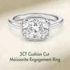 Sterling Silver Cushion Moissanite Ring