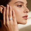 Sterling Silver Cushion Moissanite Ring