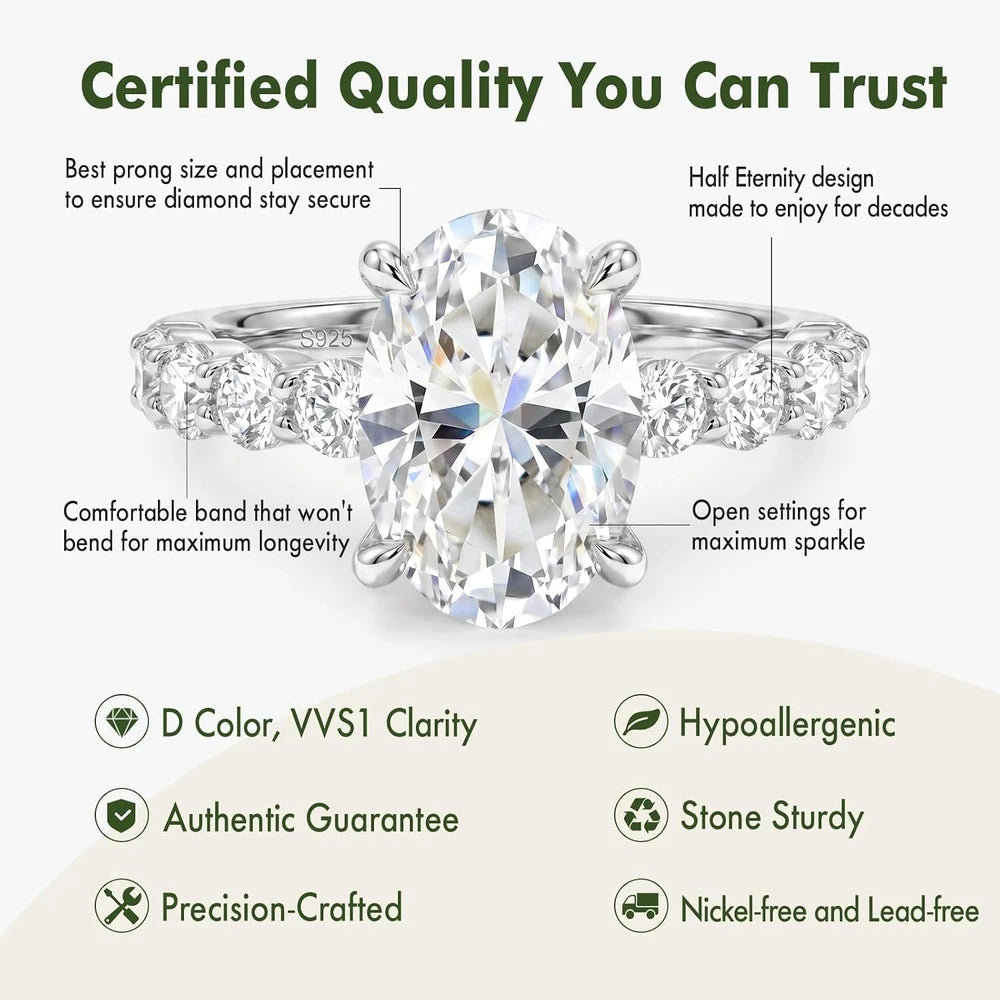 Oval Moissanite Solitaire Ring