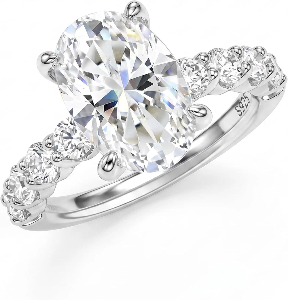 Oval Moissanite Solitaire Ring
