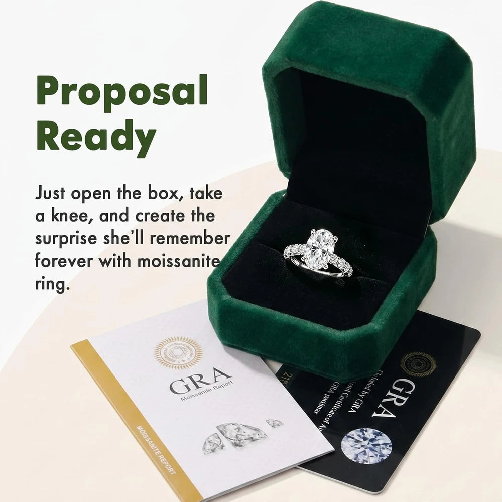 Oval Moissanite Solitaire Ring