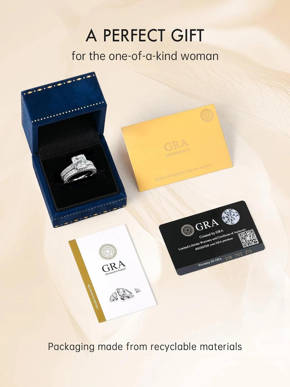 Asscher Cut Moissanite Wedding Ring Set