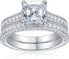 Asscher Cut Moissanite Wedding Ring Set
