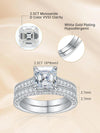 Asscher Cut Moissanite Wedding Ring Set