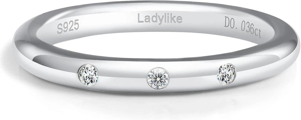 Sterling Silver Moissanite Stackable Ring