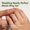 Cushion Cut Moissanite Engagement Ring Set