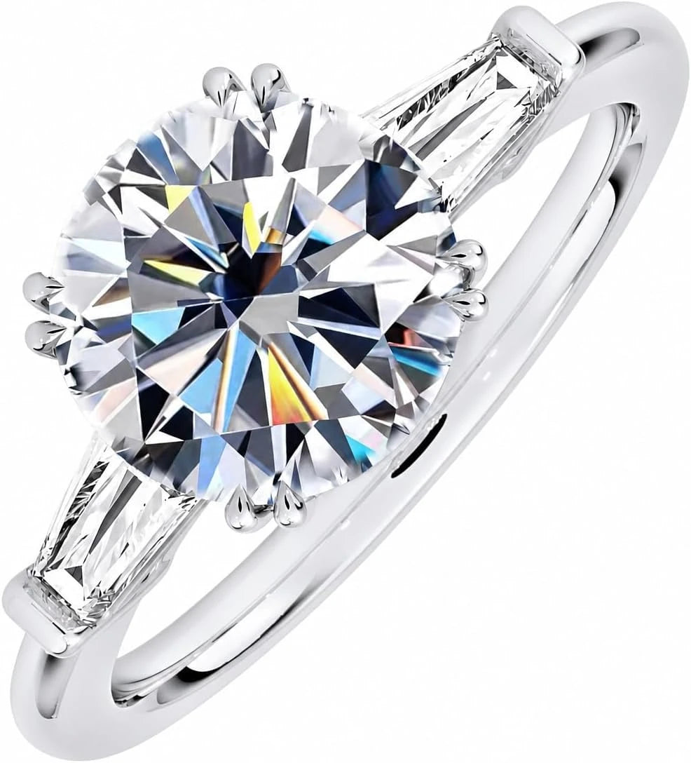 Moissanite Sterling Silver Engagement Ring