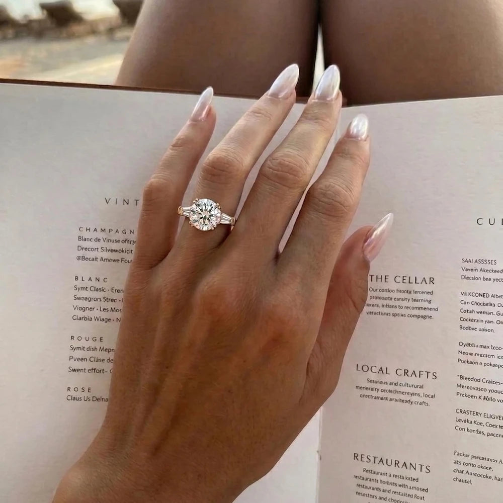 Moissanite Sterling Silver Engagement Ring