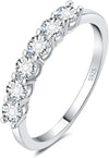 Sterling Silver Moissanite Wedding Band