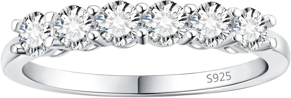 Sterling Silver Moissanite Wedding Band