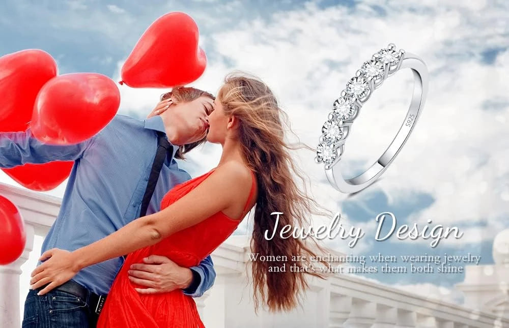 Sterling Silver Moissanite Wedding Band