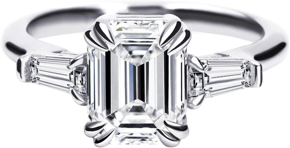 Moissanite Sterling Silver Engagement Ring