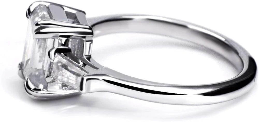 Moissanite Sterling Silver Engagement Ring