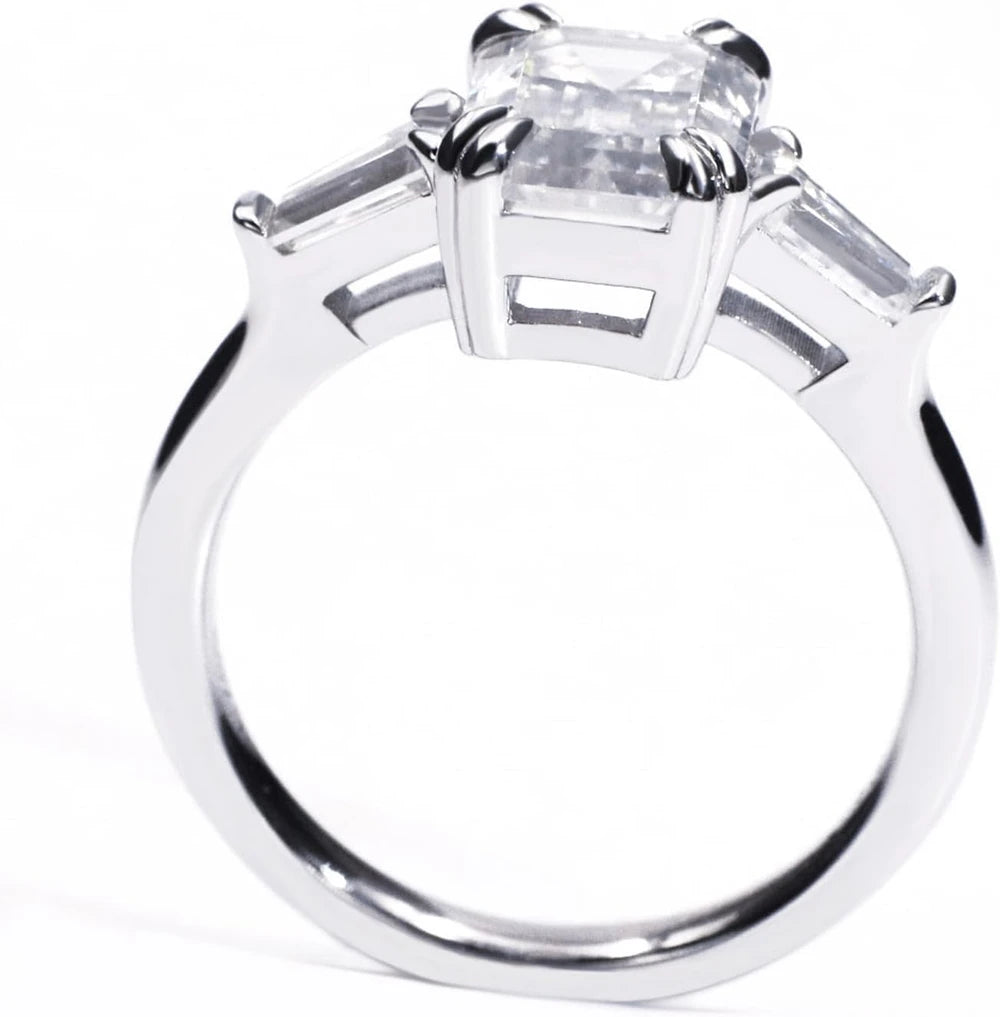 Moissanite Sterling Silver Engagement Ring