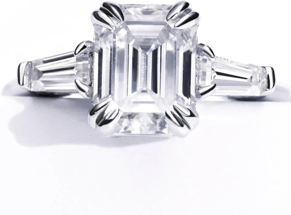 Moissanite Sterling Silver Engagement Ring