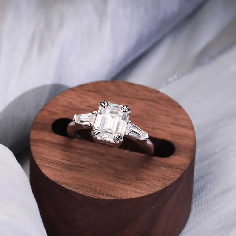 Moissanite Sterling Silver Engagement Ring
