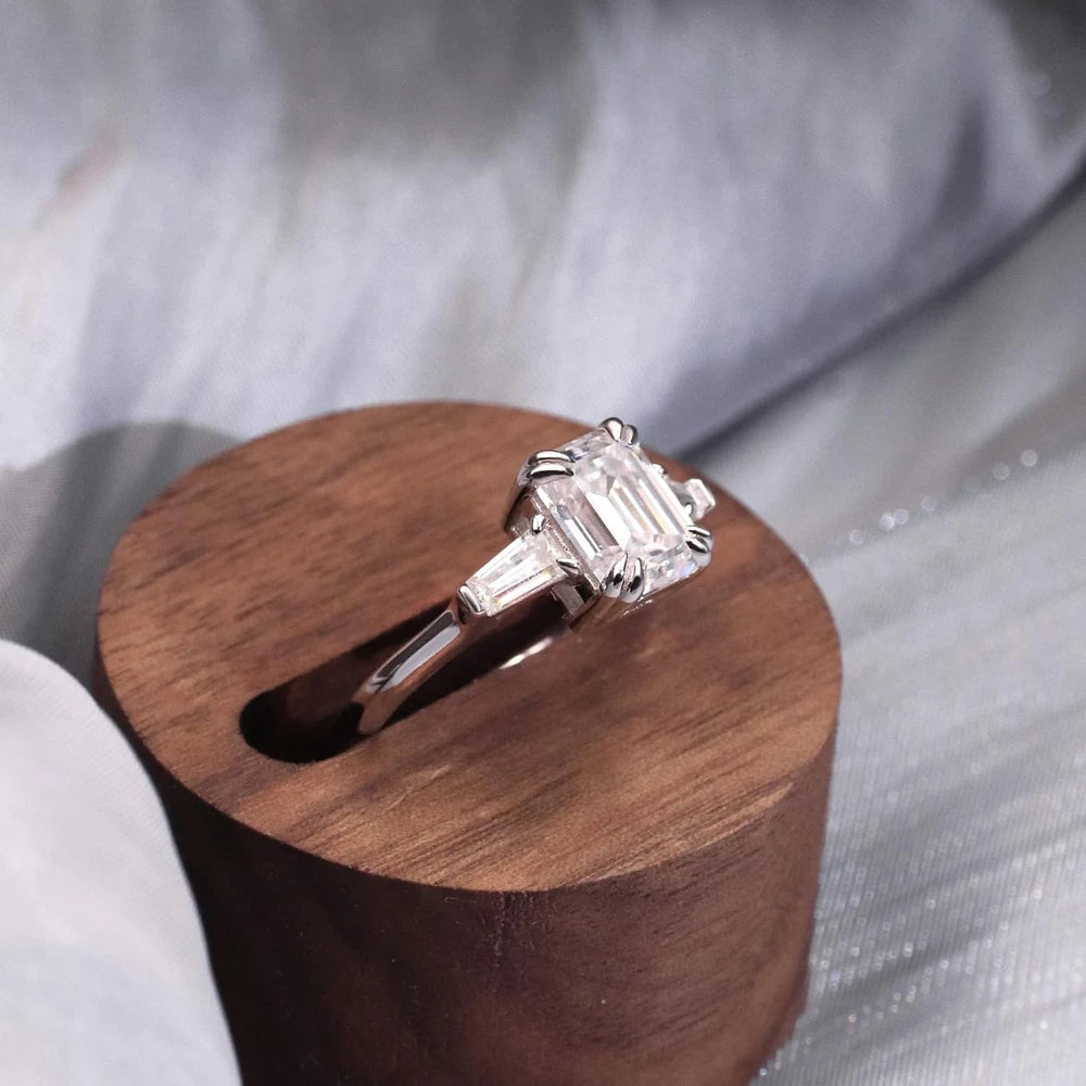 Moissanite Sterling Silver Engagement Ring