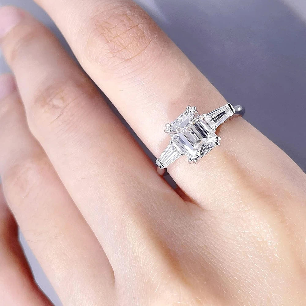 Moissanite Sterling Silver Engagement Ring