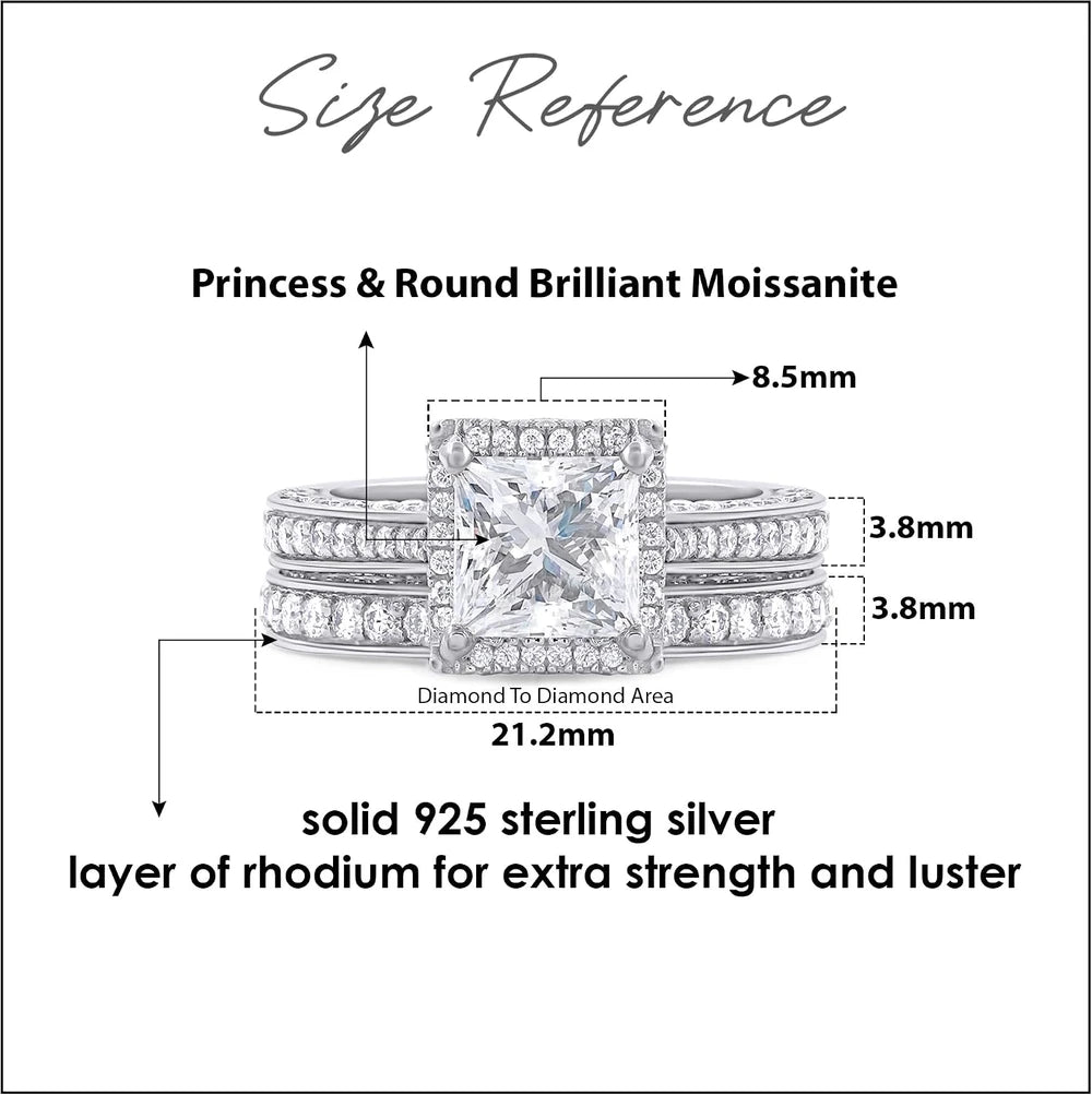 Princess Cut Halo Bridal Set