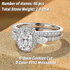 Moissanite Cushion Halo Bridal Set