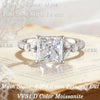 Sterling Silver Princess Moissanite Ring