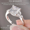 Sterling Silver Princess Moissanite Ring