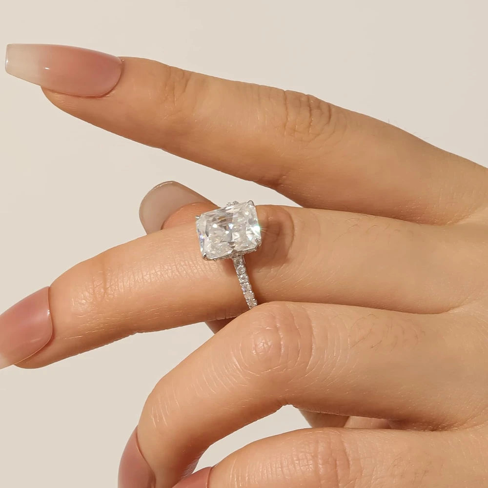 Radiant Cut Moissanite Engagement Ring