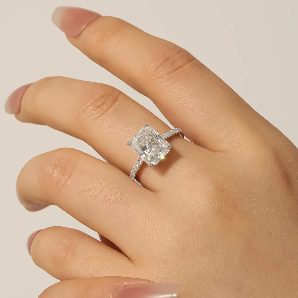 Radiant Cut Moissanite Engagement Ring