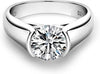 Cannycat Moissanite Half Bezel Engagement Ring