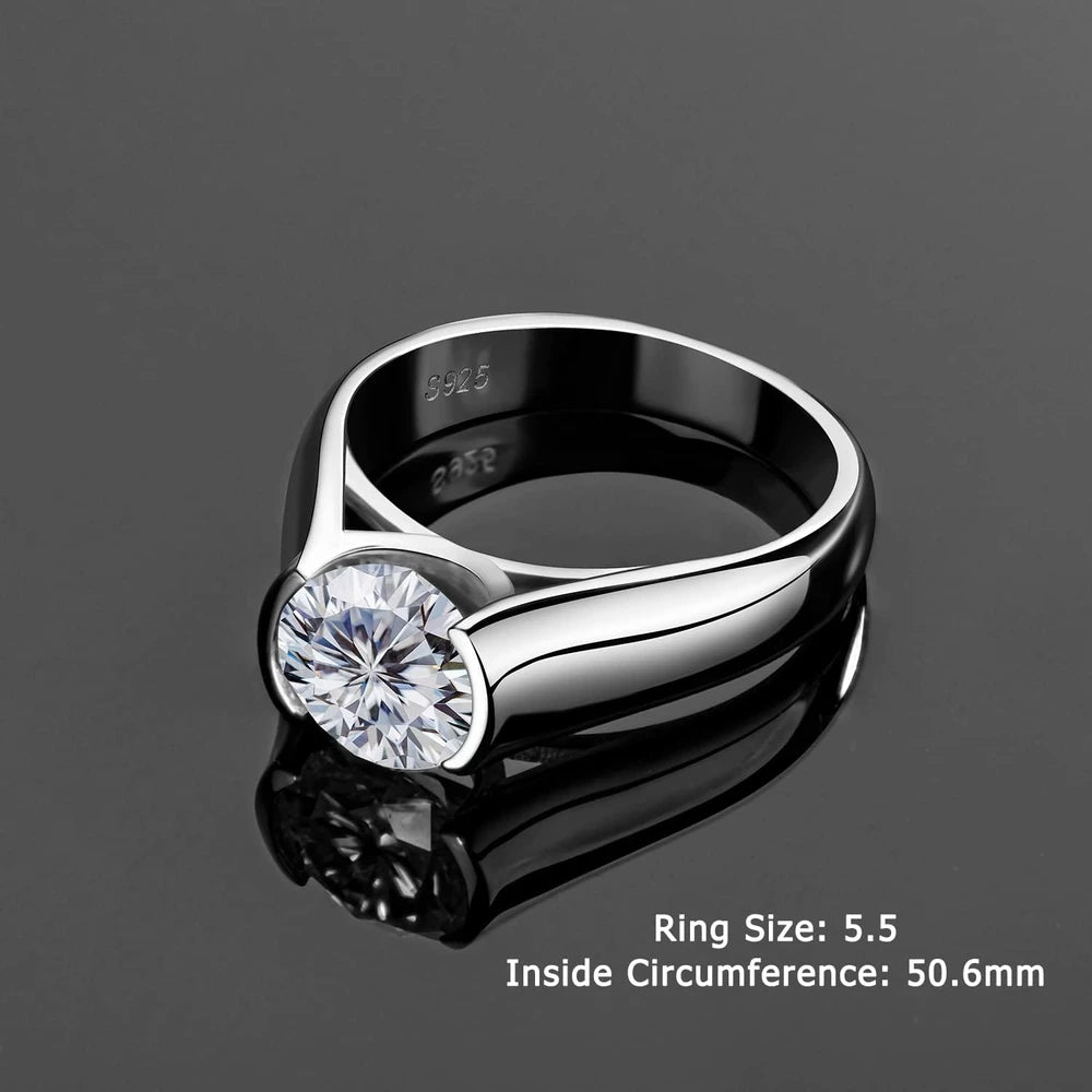 Cannycat Moissanite Half Bezel Engagement Ring