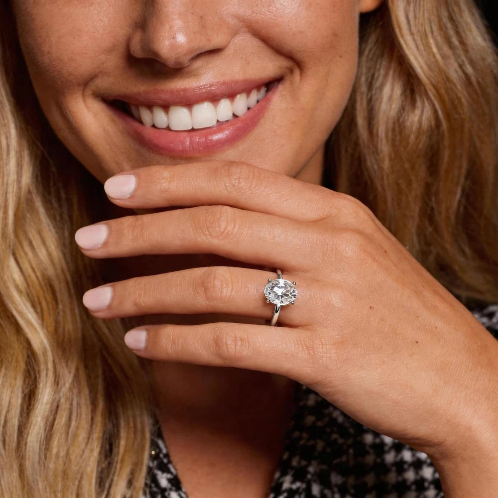 Oval Moissanite Solitaire Ring