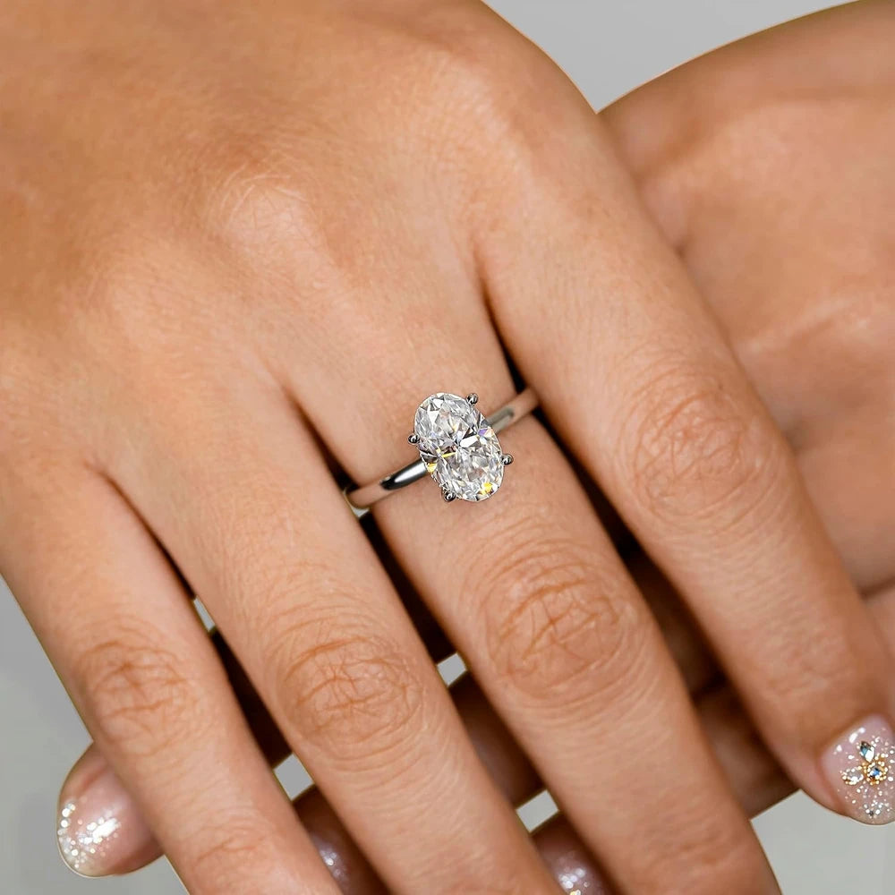 Oval Moissanite Solitaire Ring