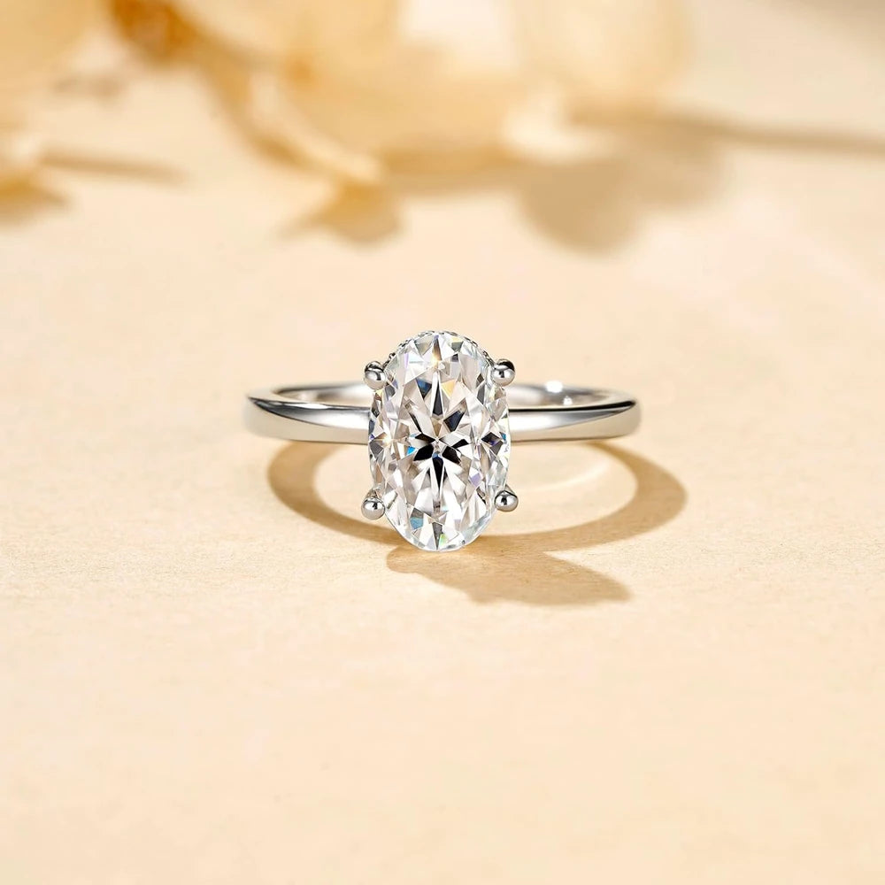 Oval Moissanite Solitaire Ring
