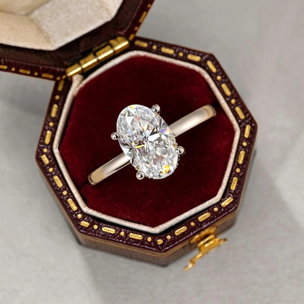 Oval Moissanite Solitaire Ring
