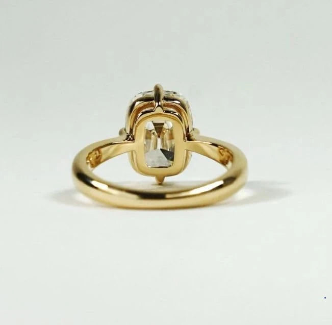 Vintage Cushion Moissanite Engagement Ring