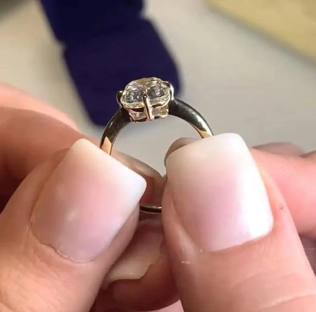 Vintage Cushion Moissanite Engagement Ring