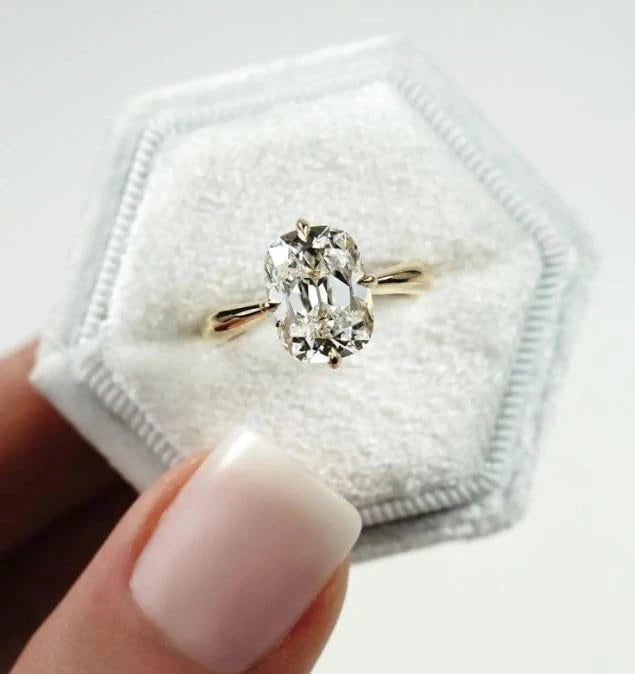 Vintage Cushion Moissanite Engagement Ring