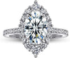 Oval Moissanite Silver Eternity Ring