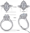 Oval Moissanite Silver Eternity Ring