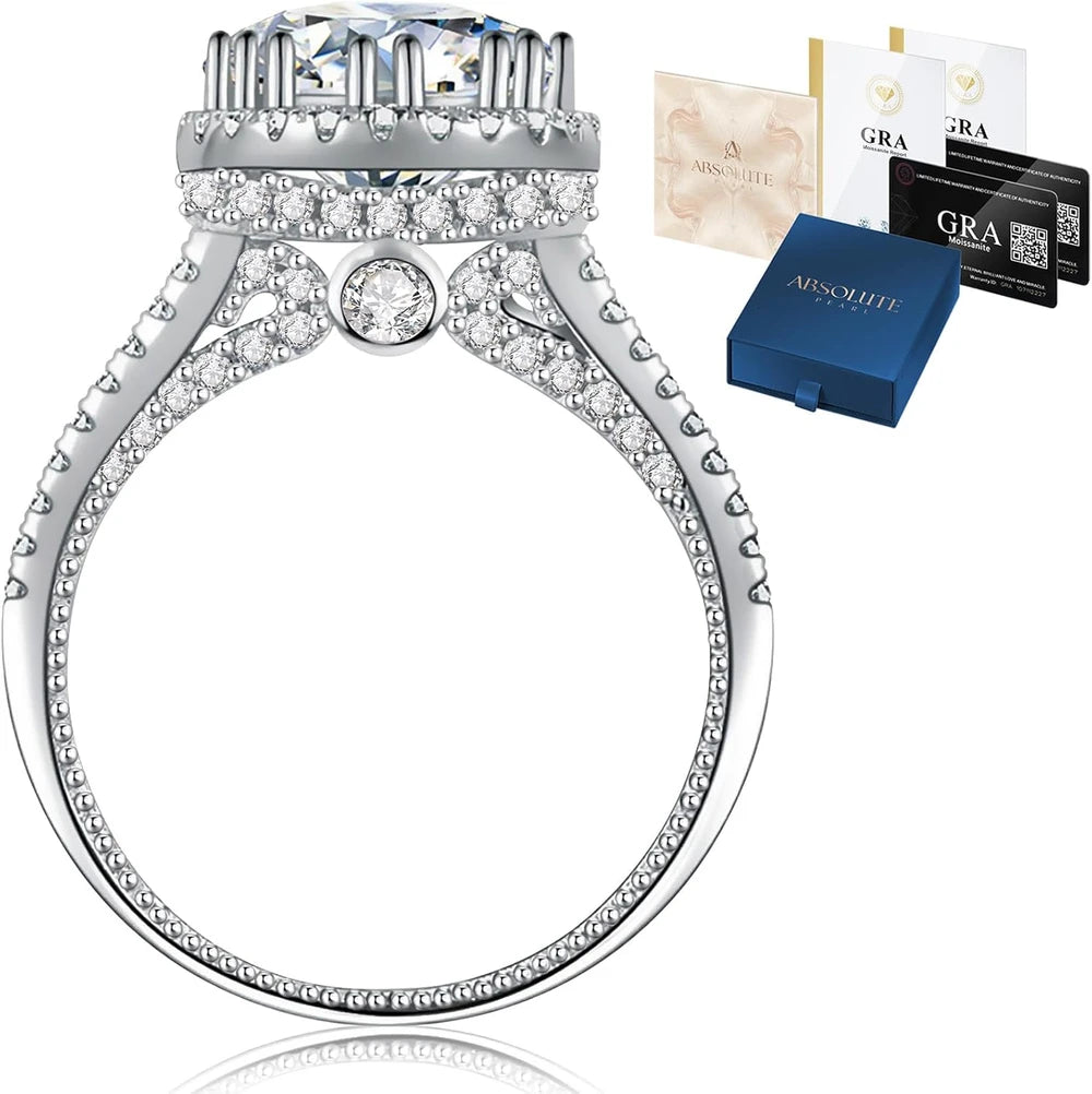 Moissanite Solitaire Sterling Silver Ring