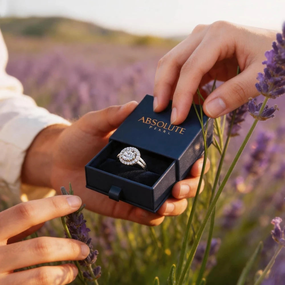 Moissanite Solitaire Sterling Silver Ring