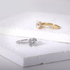 Elio Passero Sterling Silver Moissanite Engagement Ring