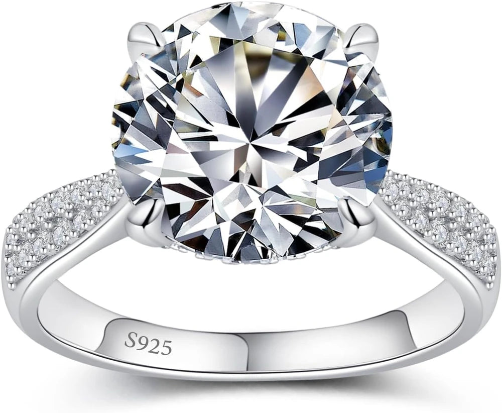 Elio Passero Sterling Silver Moissanite Engagement Ring